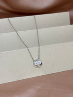 Sterling Silver Dual Blossom Circle Pendant Necklace