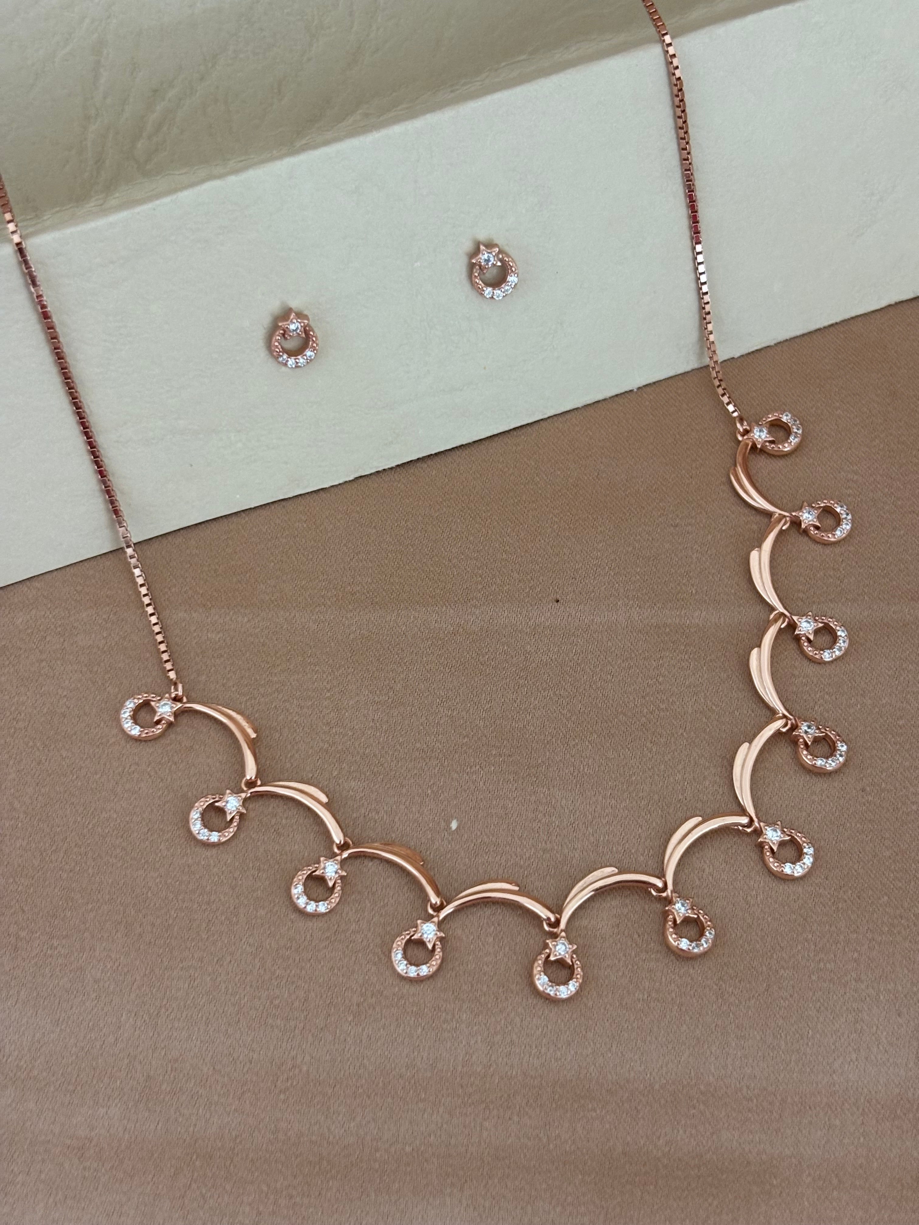 Celestial Crescent & Star Scalloped Necklace Set