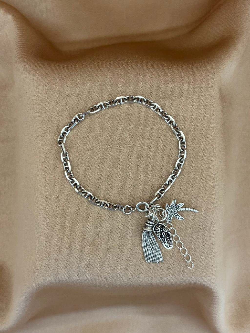 Tropical Charm Silver Link Bracelet