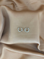 Pave Detail Silver Huggie Hoops