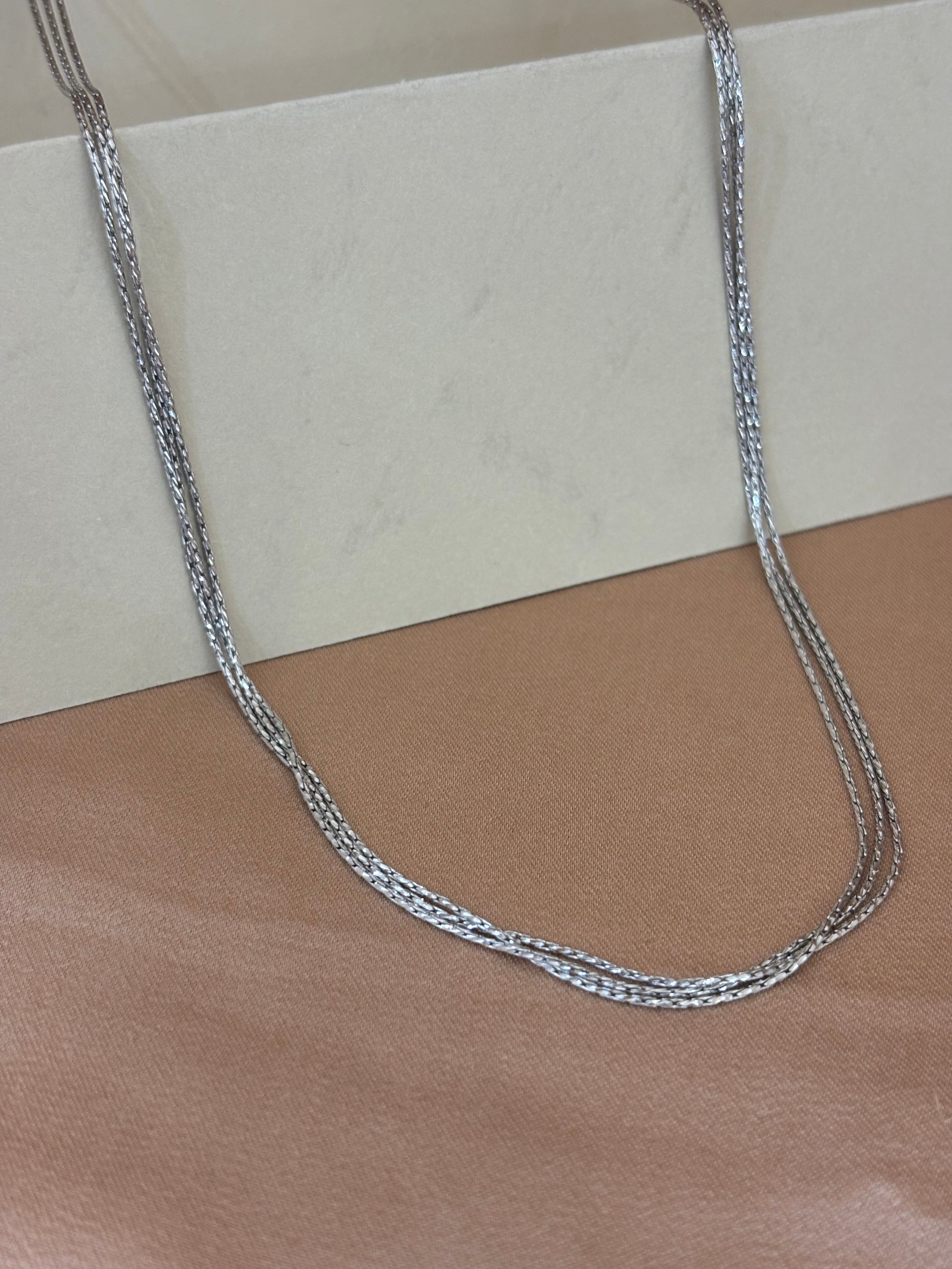 Multi-Strand Silver Delicate Layered Chain