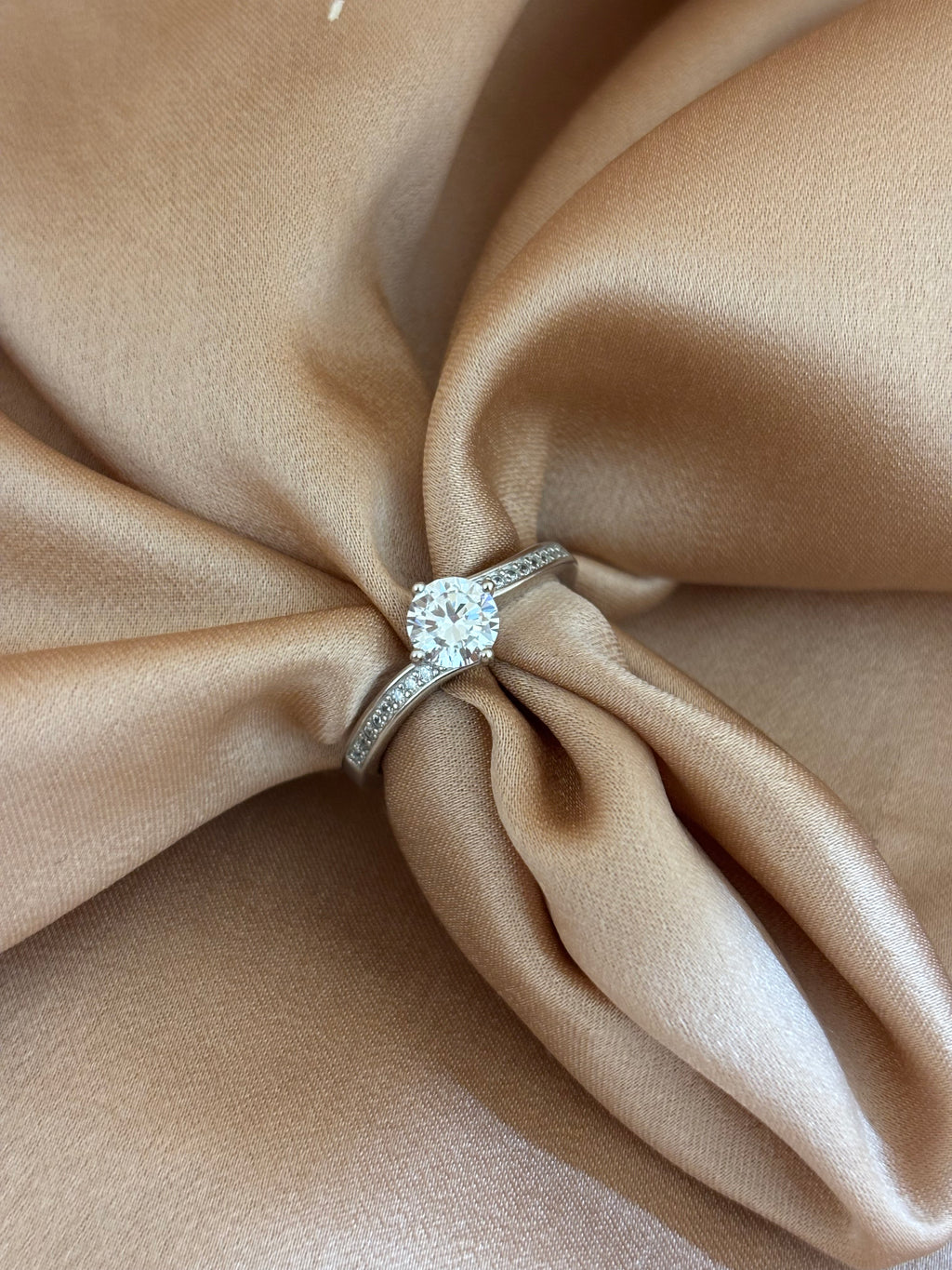 Classic Solitaire Pavé Ring