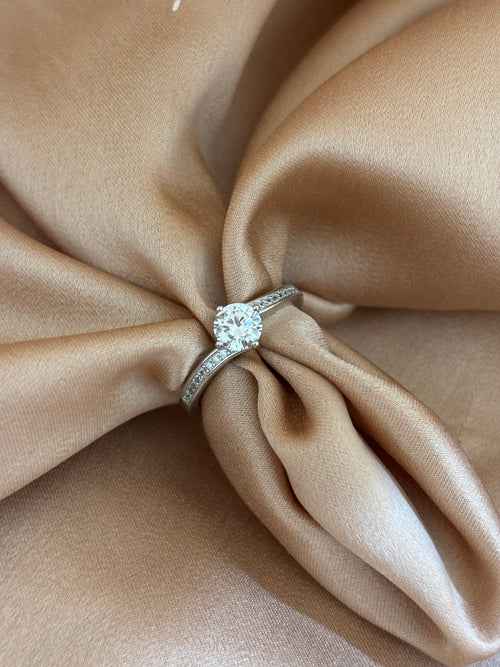 Classic Solitaire Pavé Ring