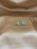 Turquoise Swirl Marcasite Studs