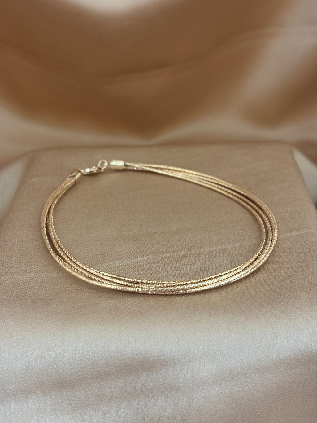 Sleek Multi-Strand Silver Snake Chain Anklet