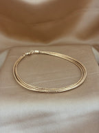 Sleek Multi-Strand Silver Snake Chain Anklet