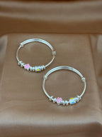 Little Blossoms Enamel Silver Baby Kadli Set