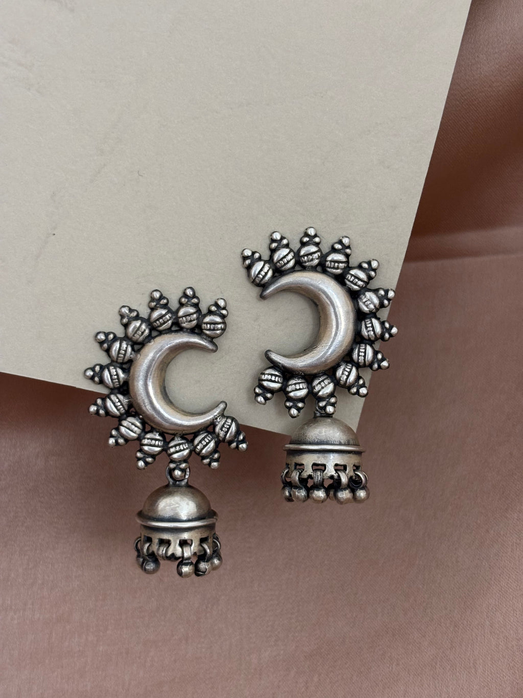 Oxidized Chandbali Jhumkas