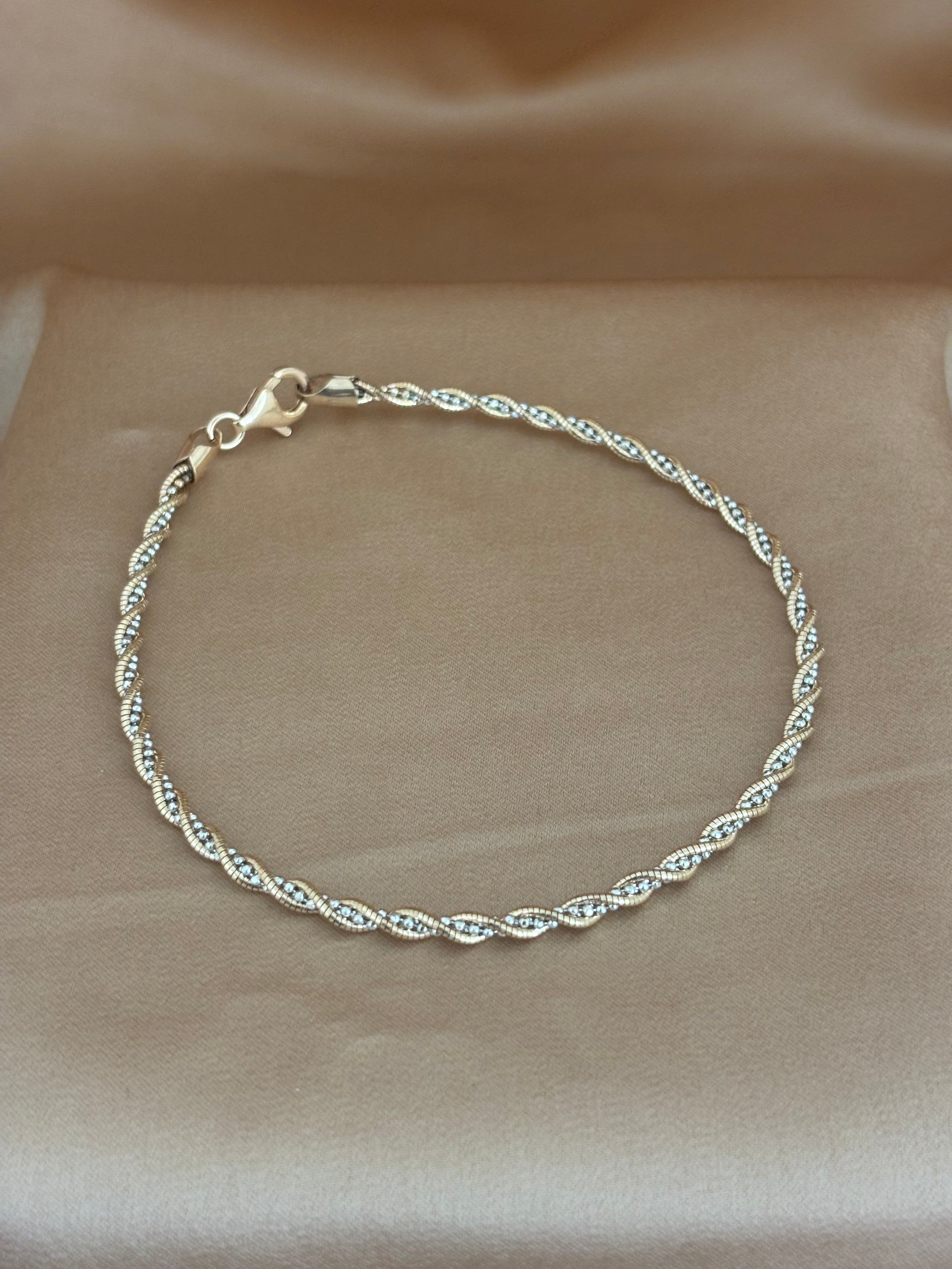 Two-Tone Twisted Rope Anklet