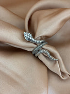 Textured Serpentine Silver Wrap Ring