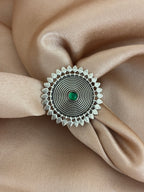 Sunburst Green Onyx Spiral Ring