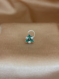 Verdant Sparkle Trio Silver Nose Pin