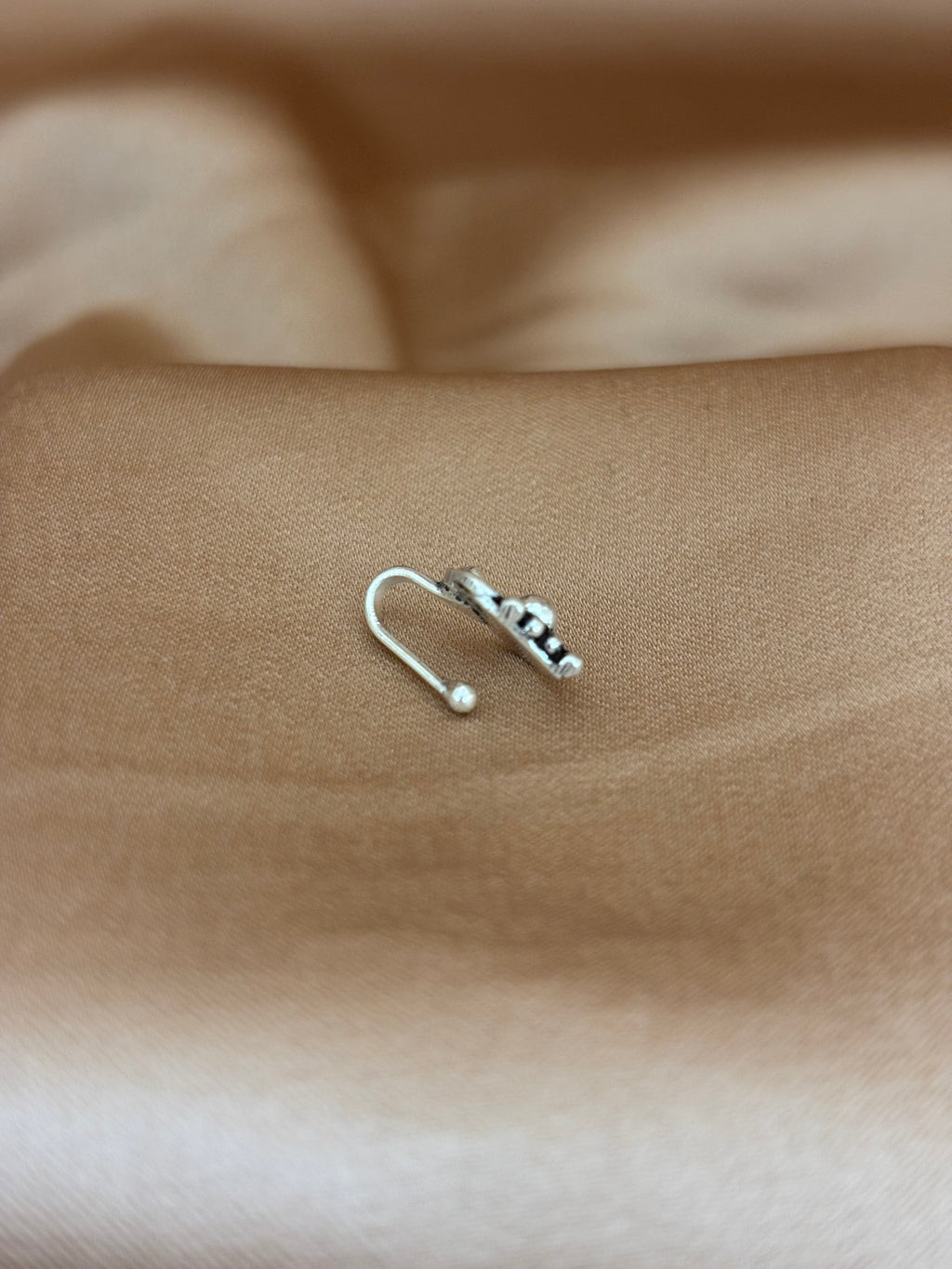 Vintage Heart Oxidized Silver Nose Pin