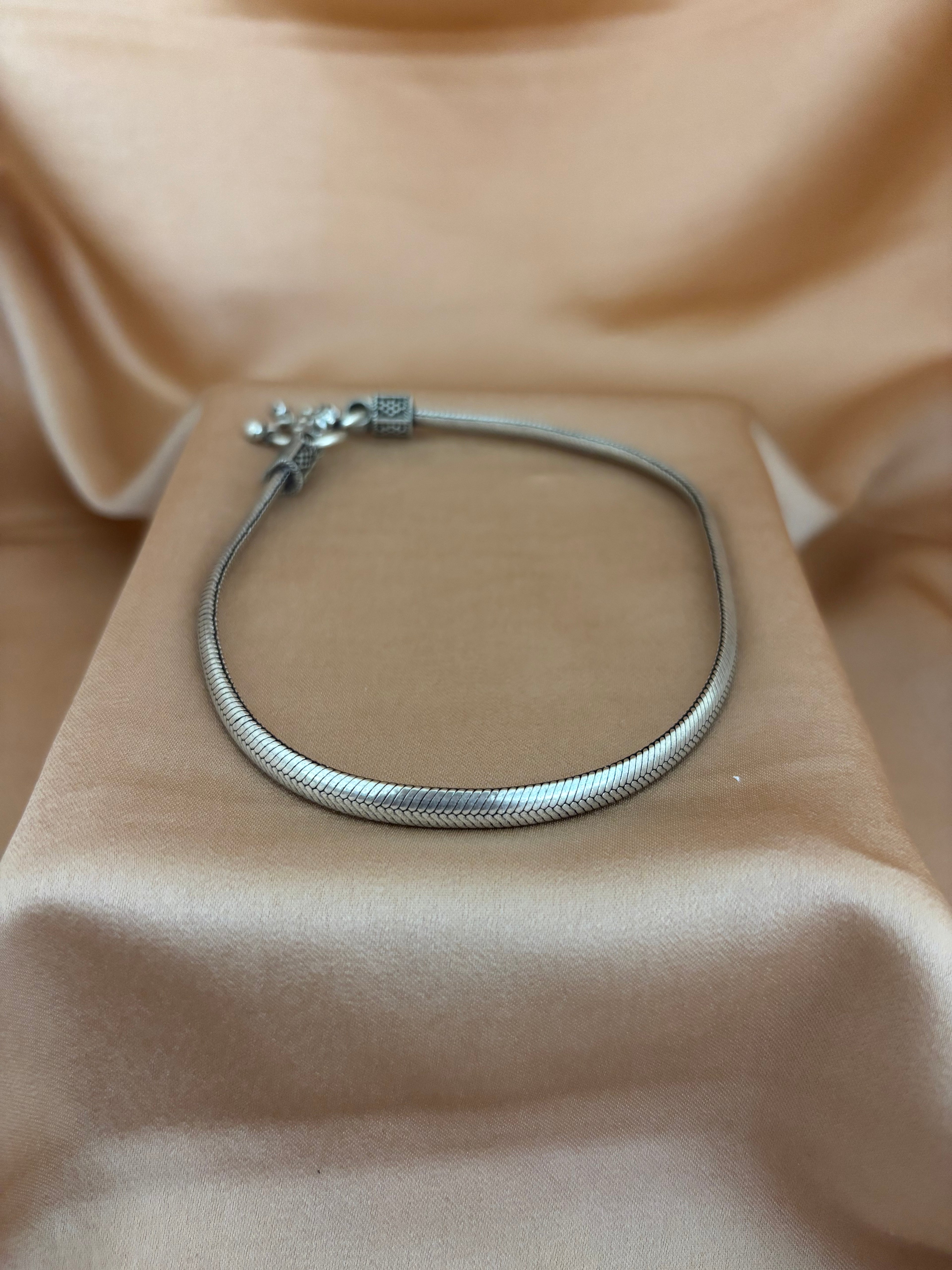 Classic Silver Snake Bone Anklet