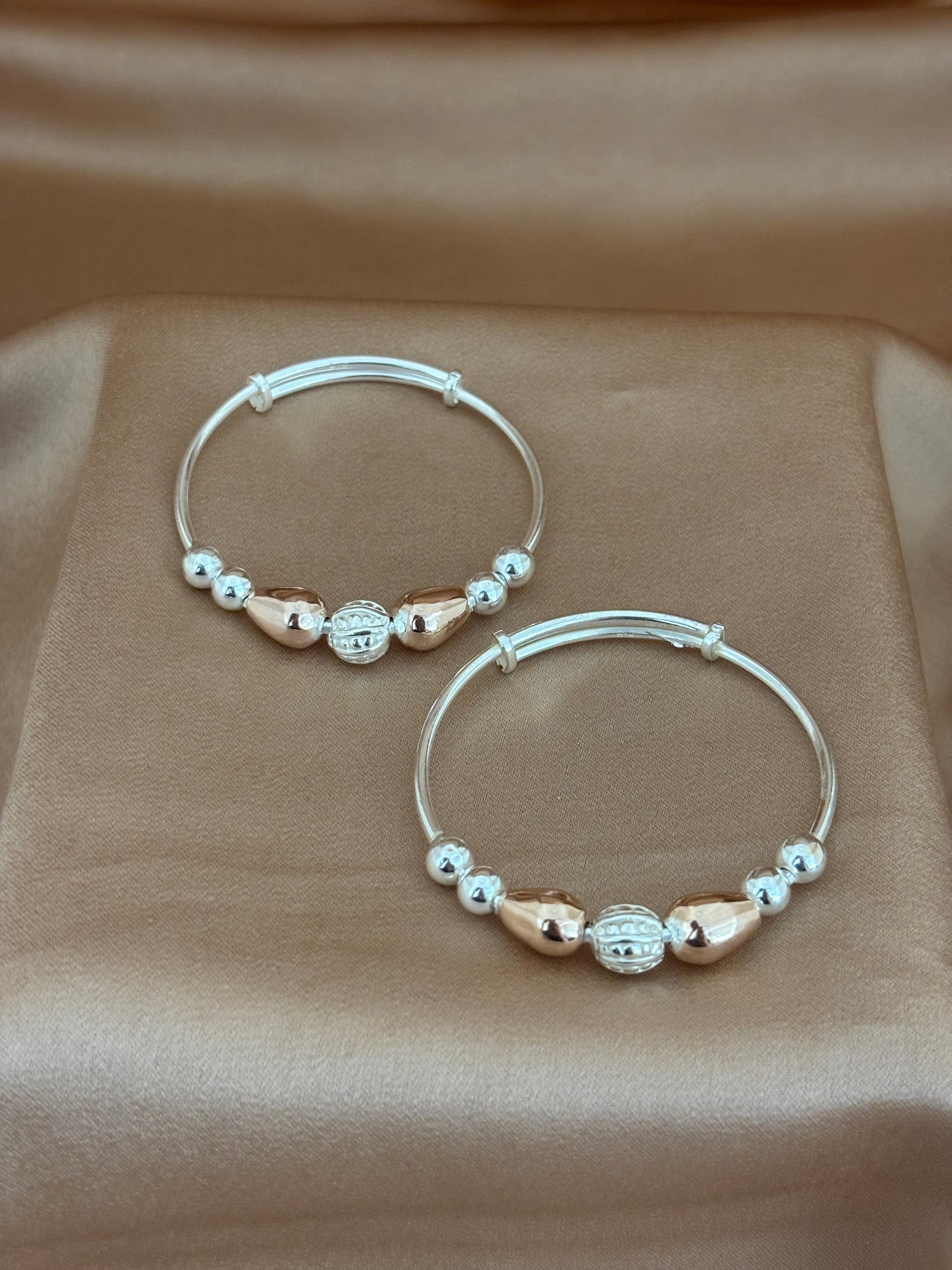 Dual-Tone Rose Gold Bead Kadli