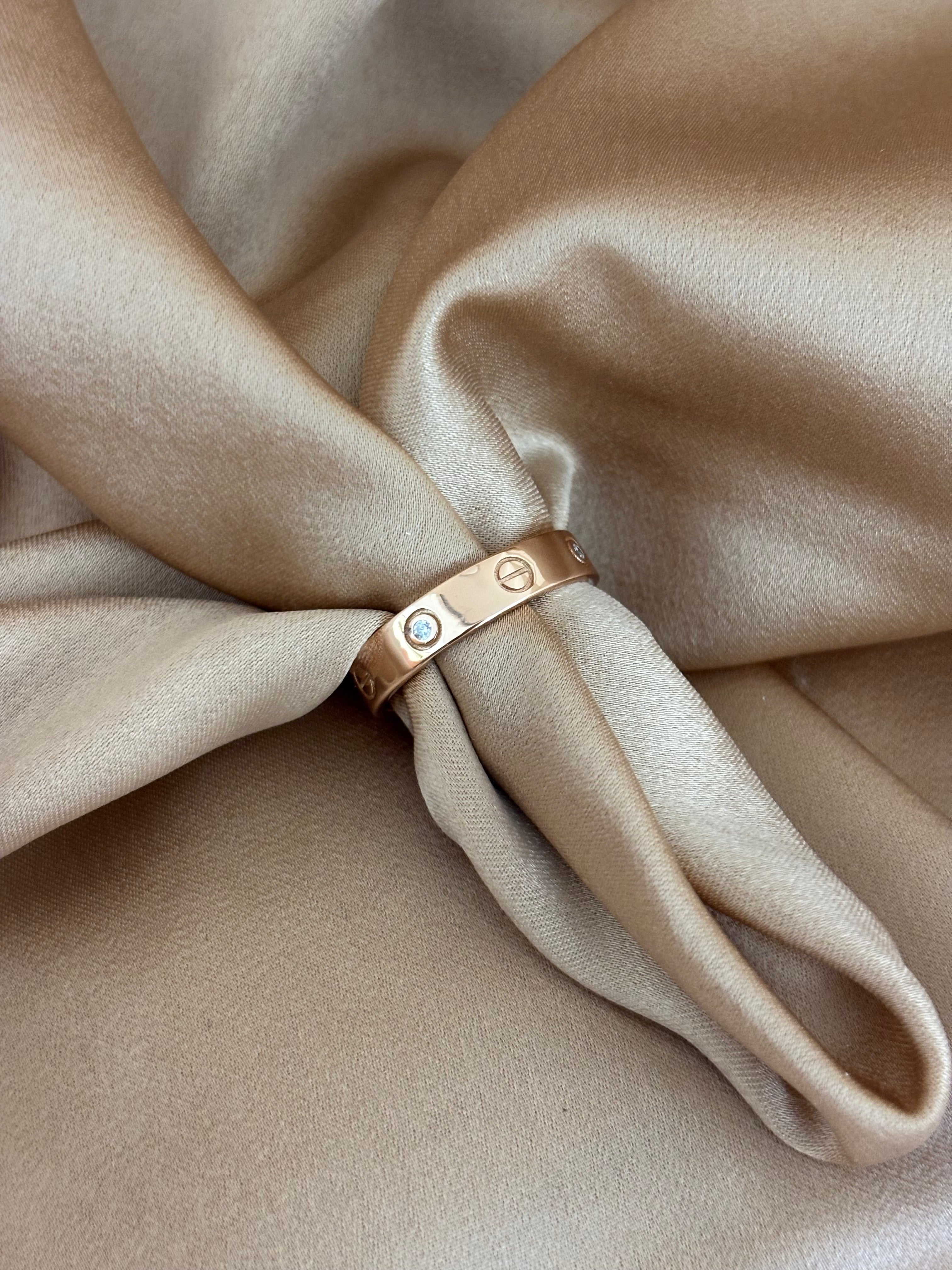 Rose Gold Plated Screw Motif Band with Crystal Accents