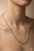 Rose Gold and Silver Textured Moon-Cut Bead Chain