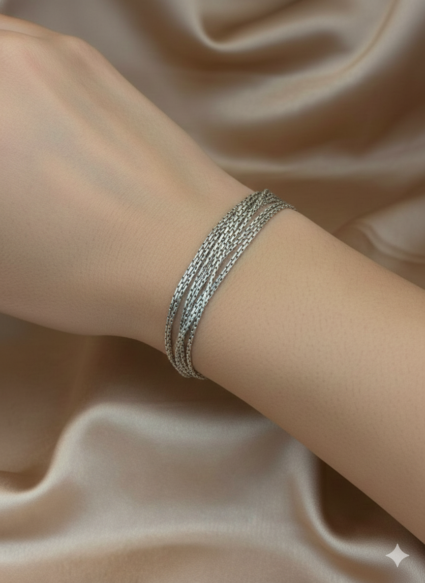 Bohemian Multi-Row Box Chain Bracelet
