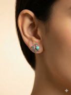 Turquoise Swirl Marcasite Studs