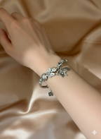 Artisan Silver Floral Charm Bracelet