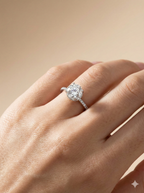 Classic Round-Cut Solitaire Ring with Hidden Halo