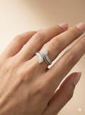 Contemporary Pear and Baguette Bypass Ring