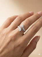 Contemporary Pear and Baguette Bypass Ring
