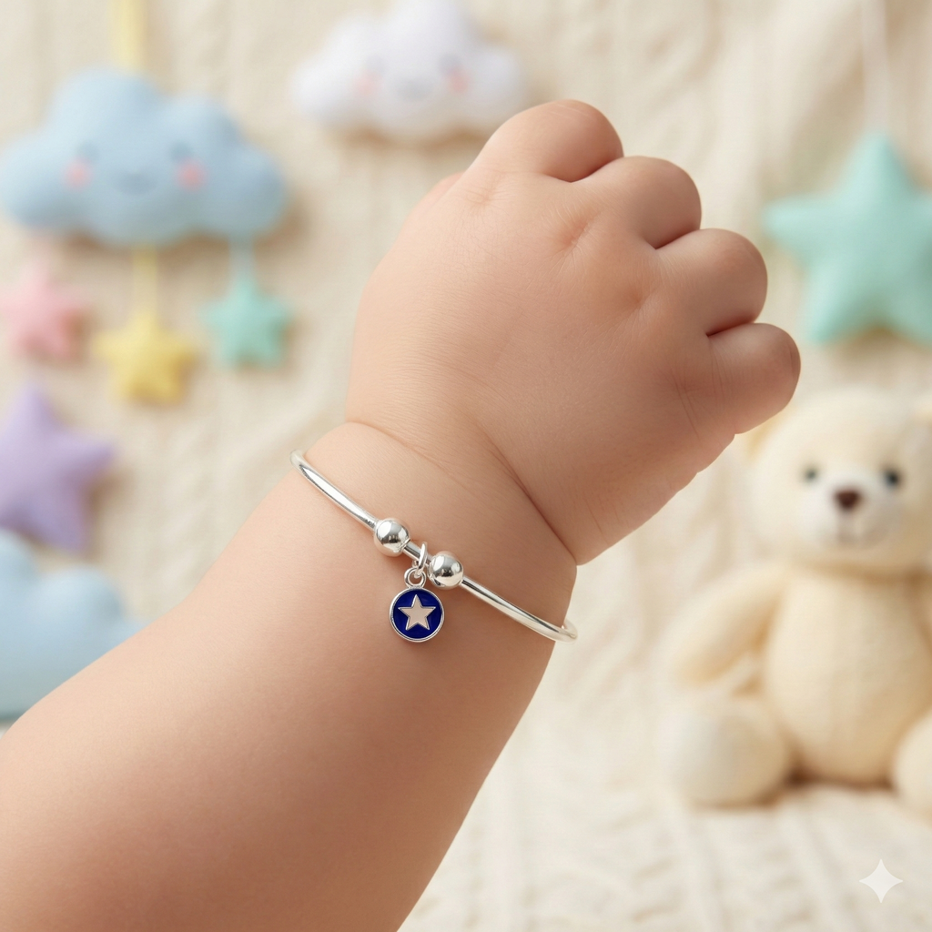 Twinkle Star Blue Enamel Kadli