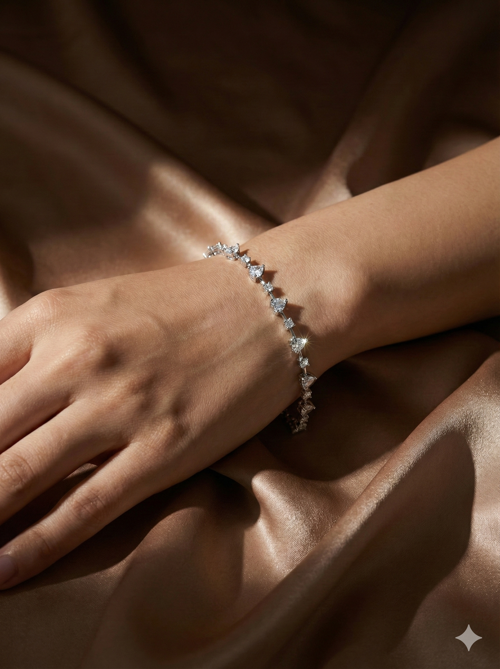 Alternating Geometric Crystal Link Bracelet