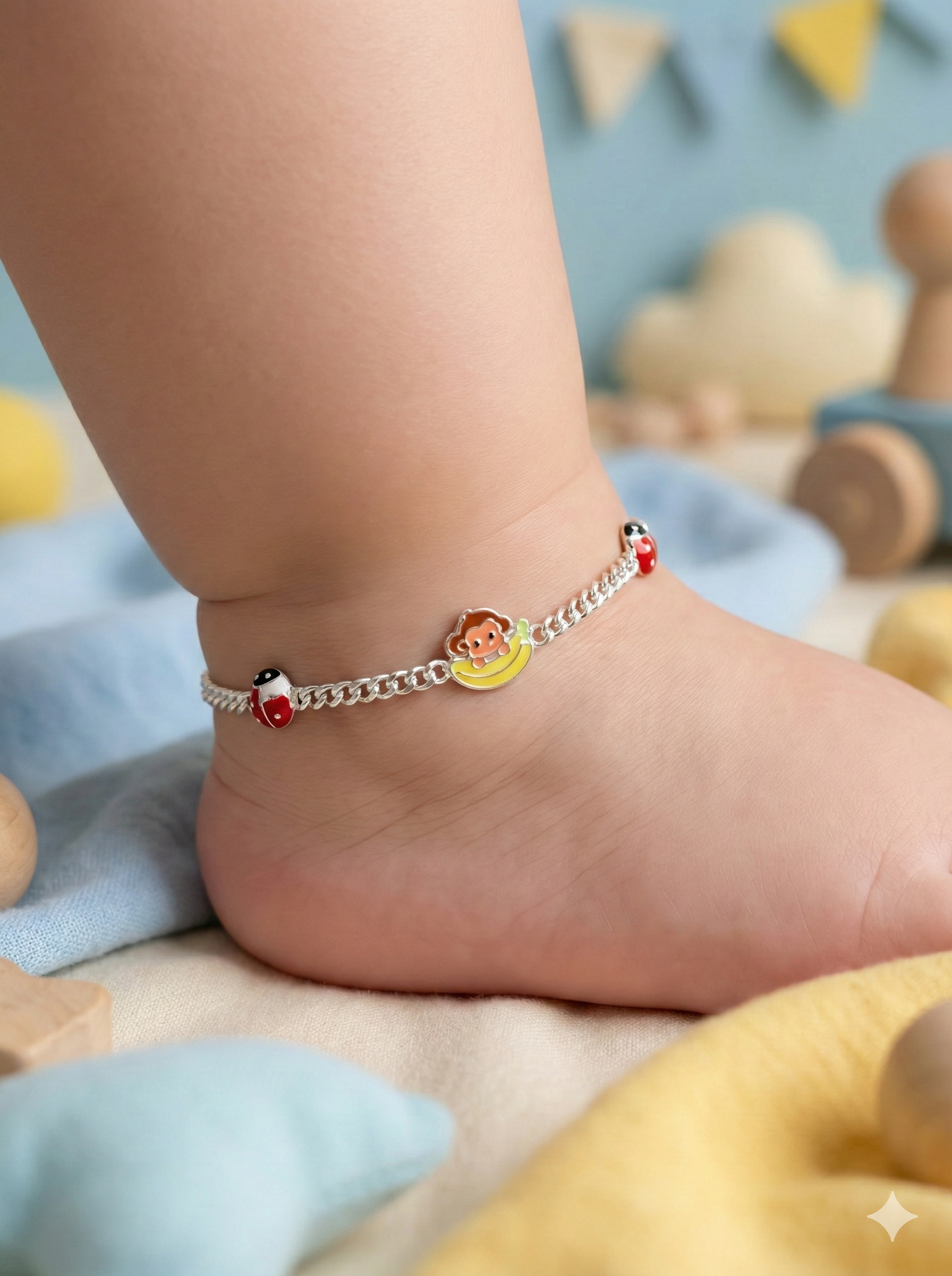 Jungle Jamboree Enamel Silver Payal