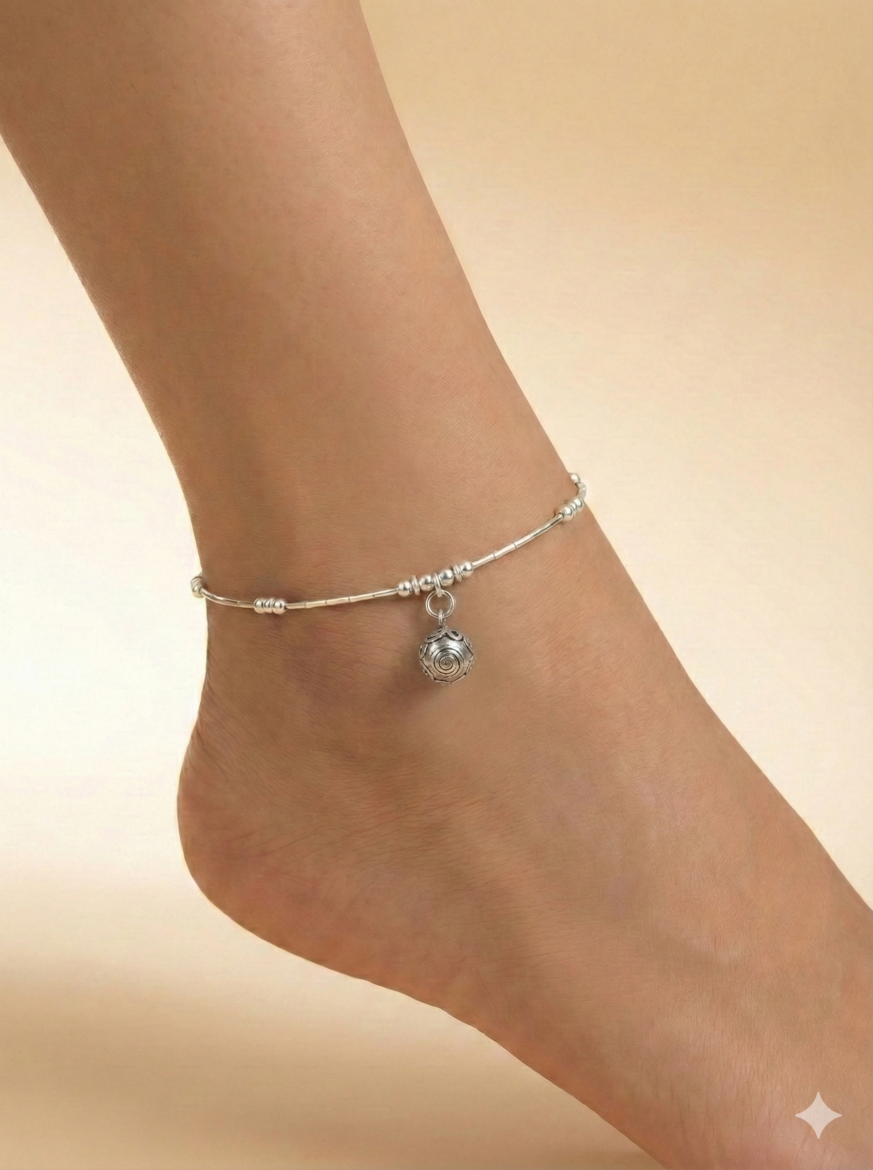 Ornate Globe Drop Anklet