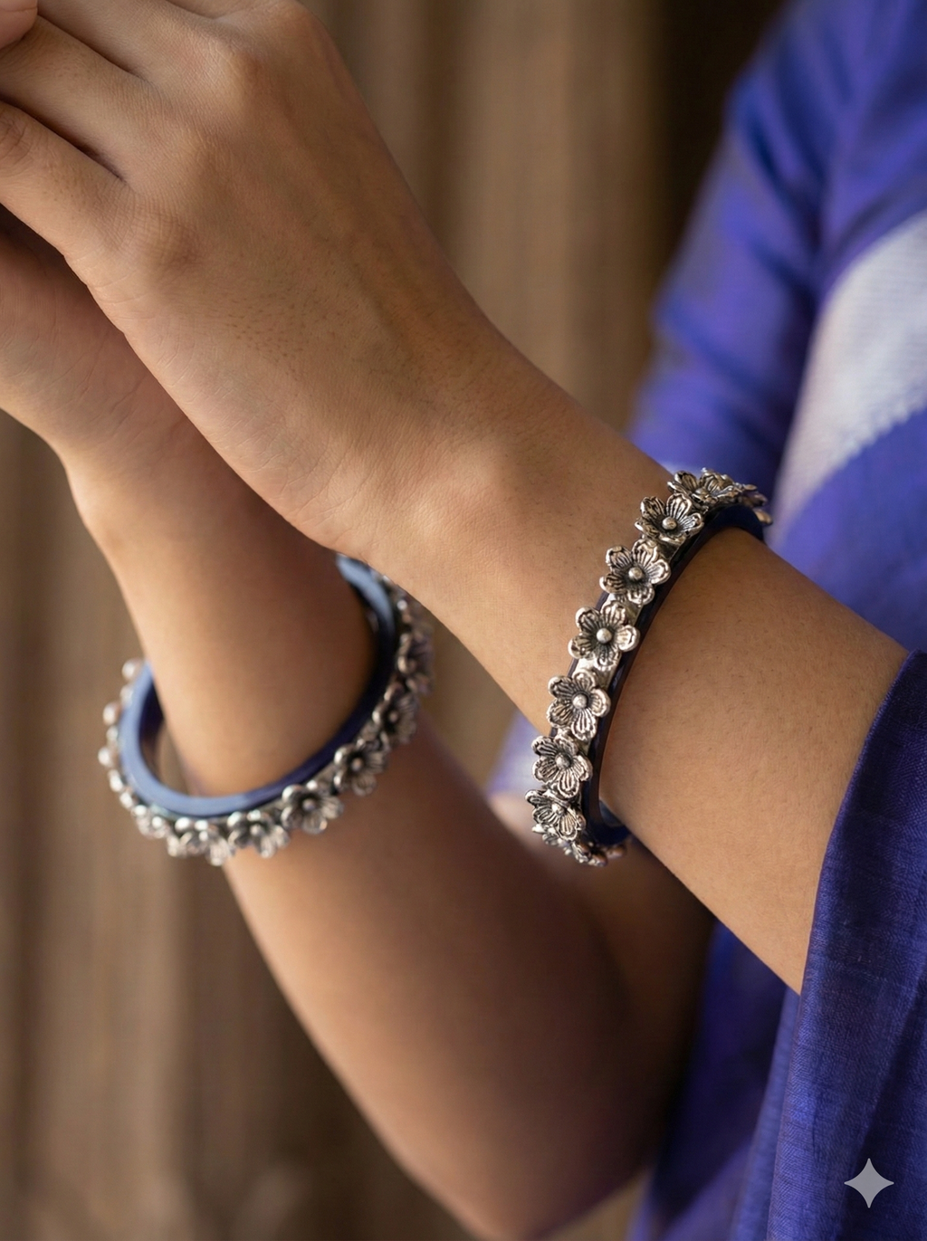 Midnight Bloom Floral Bangle