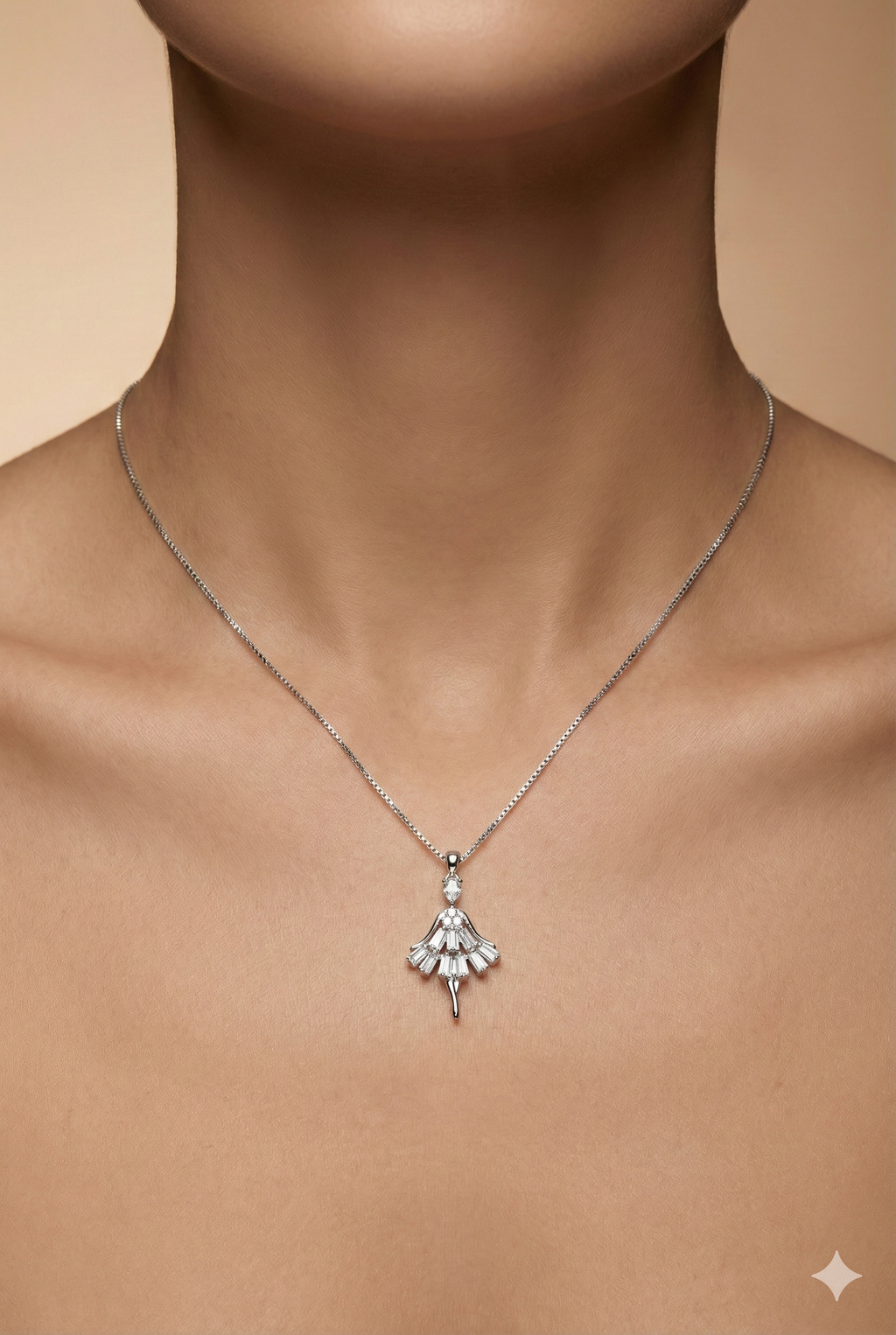 Sparkling Ballerina Pendant Necklace