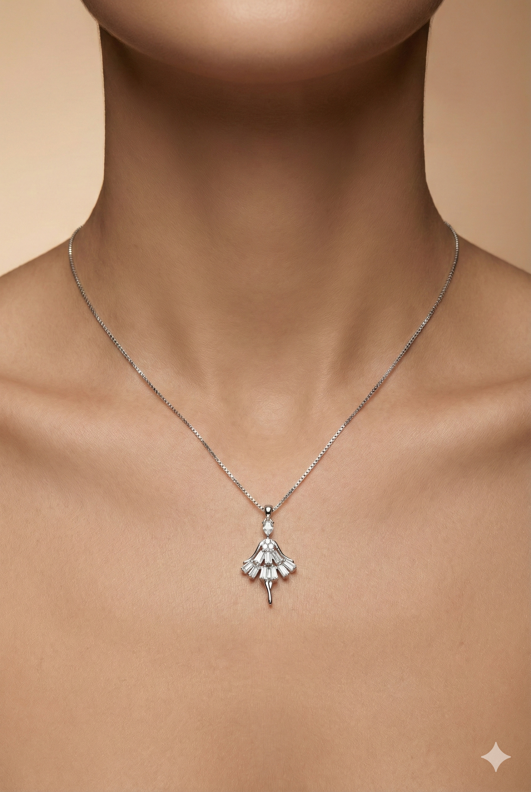 Sparkling Ballerina Pendant Necklace