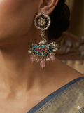 Floral Bloom Peacock Chandbalis