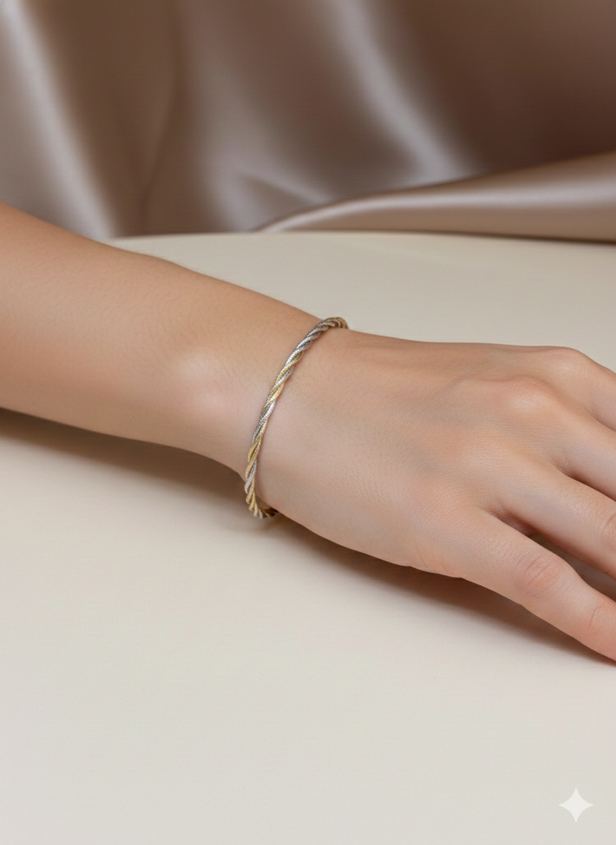 Tri-Tone Twisted Silk Rope Bracelet