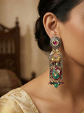 Nandi & Peacock Heritage Temple Earrings