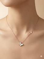 Ethereal Mother of Pearl Butterfly Station Necklace
