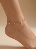Rose Gold Floral Charm Anklet