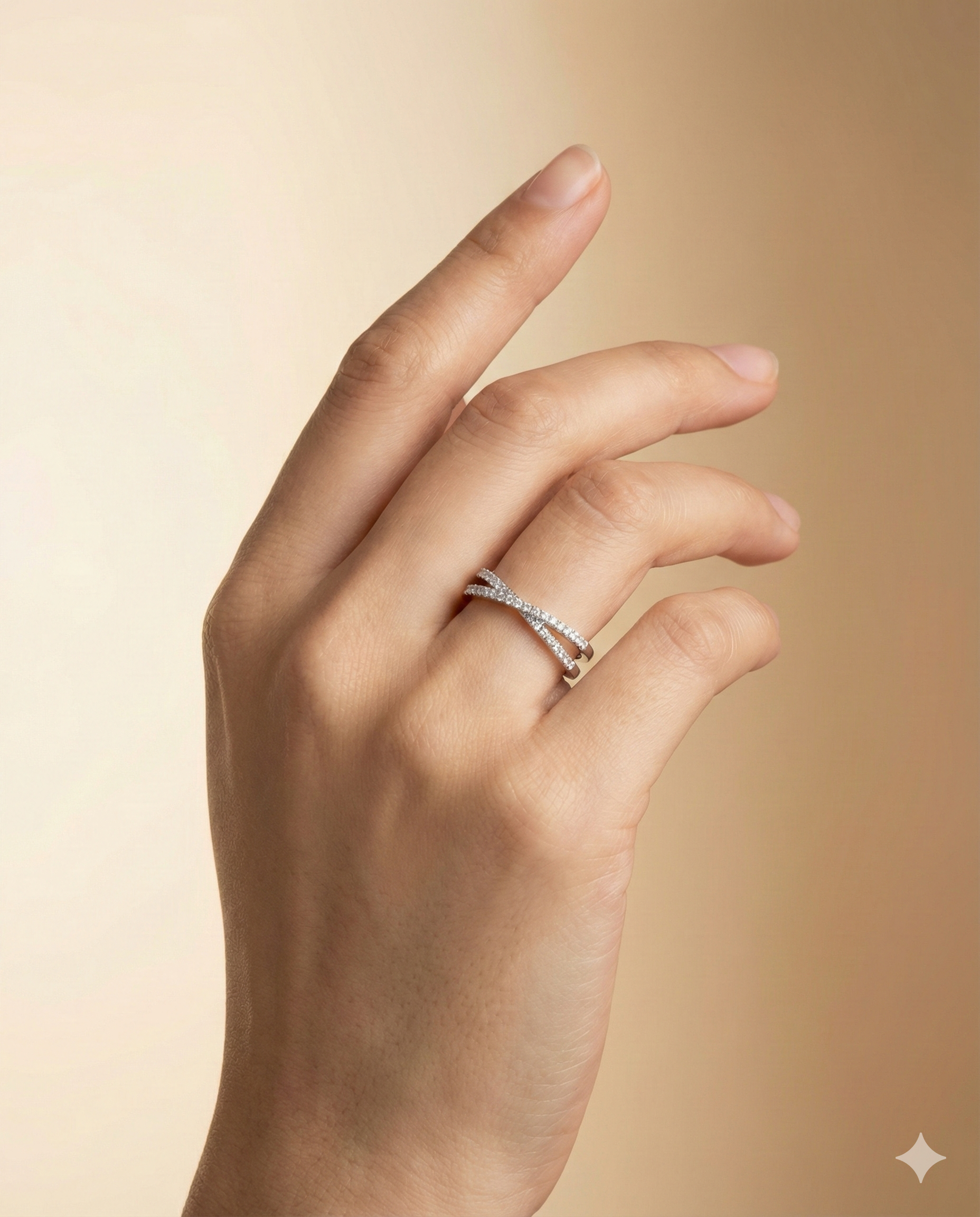 Criss-Cross Pavé Eternity Ring