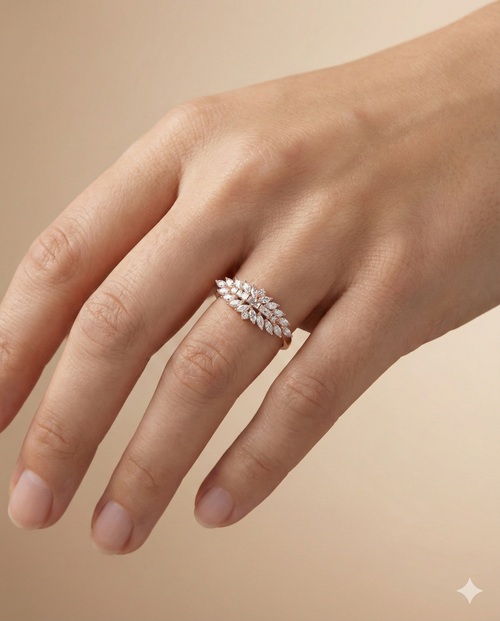 Floral Cluster Bypass Ring