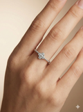 Dainty Silver Clover Beaded Ring