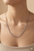 Elegant Tri-Tone Braided Herringbone Chain
