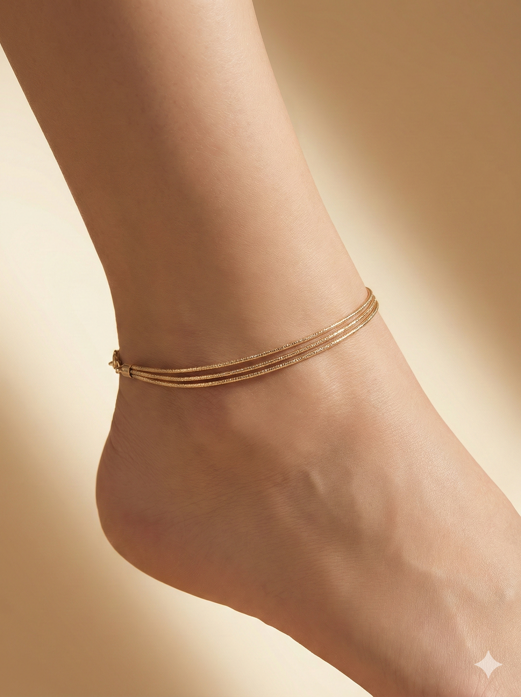 Sleek Multi-Strand Silver Snake Chain Anklet