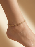 Sleek Multi-Strand Silver Snake Chain Anklet