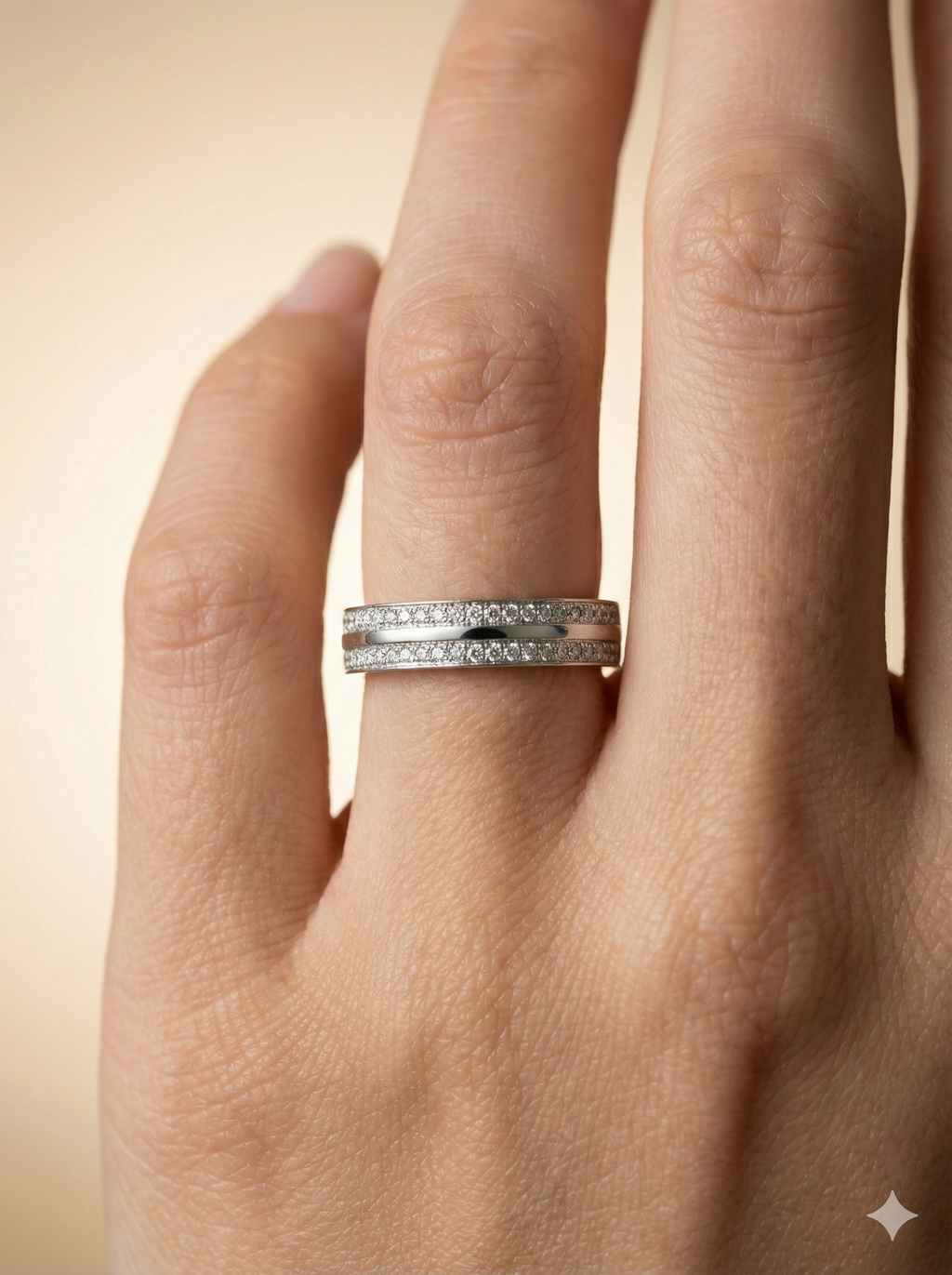 Modern Dual-Row Pavé Band