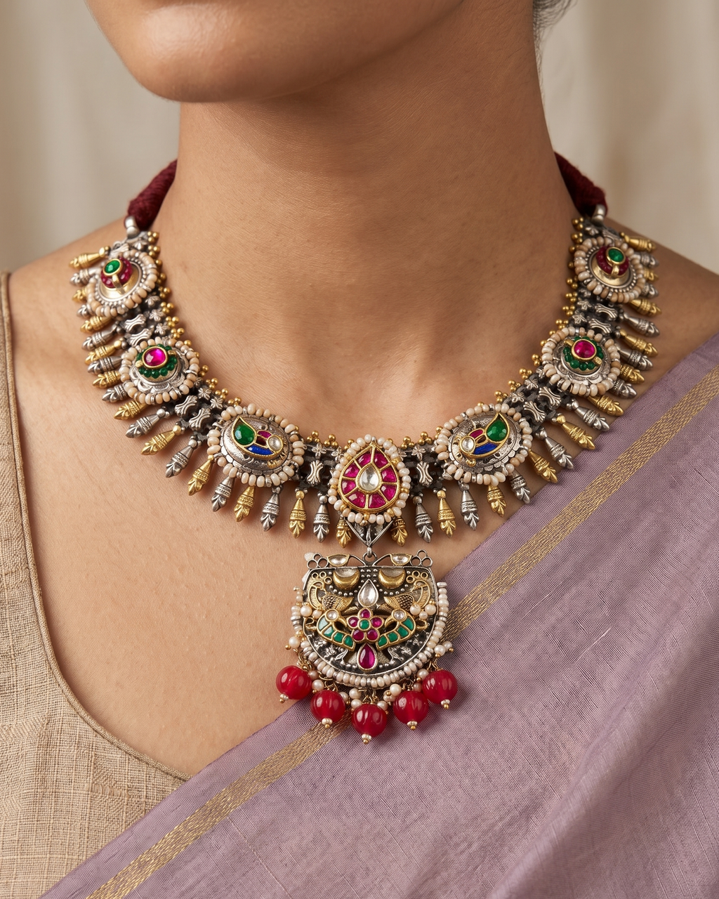 The Rajwada Dual-Tone Necklace
