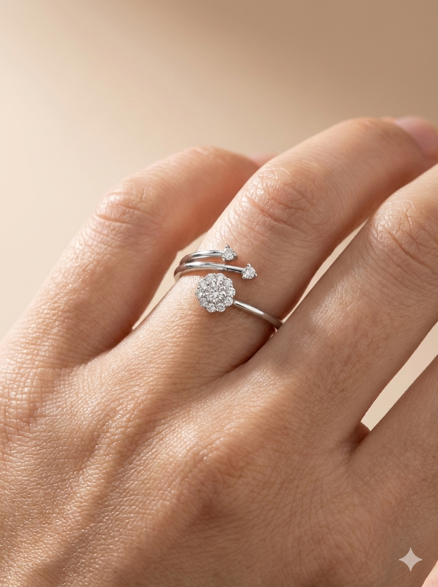 Marquise Leaf Cluster Ring