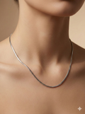 Polished Flat-Link Venetian Silver Chain