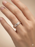 Rose Gold Toned Double Row Pave Band